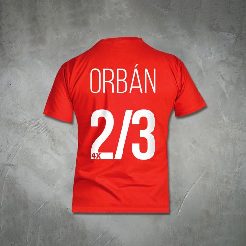 Orbán 2/3 - Extra 2 oldalas környakú piros póló