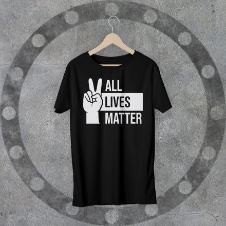 All lives matter környakú fekete póló