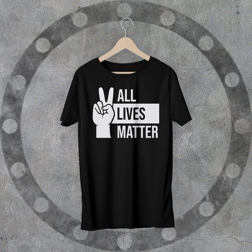 All lives matter környakú fekete póló S M L XL