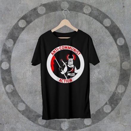 Anticommunist környakú fekete póló