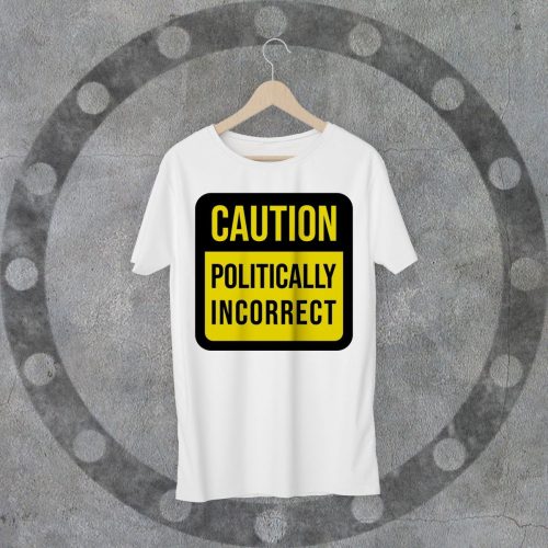 CAUTION környakú fehér póló XXL