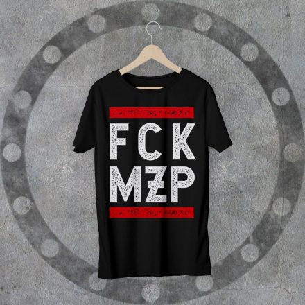 FCKMZP környakú fekete póló