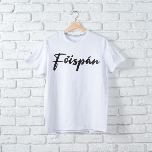 Főispán környakú fehér póló