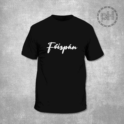 Főispán környakú fekete póló