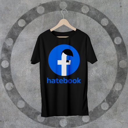 Hatebook környakú fekete póló