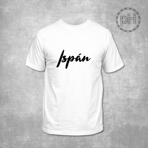 ISPÁN környakú fehér póló