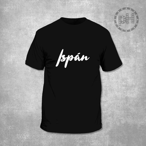 ISPÁN környakú fekete póló