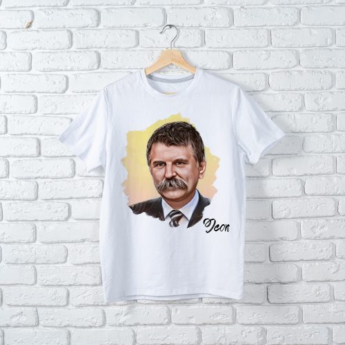 Kövér- színes környakú fehér póló