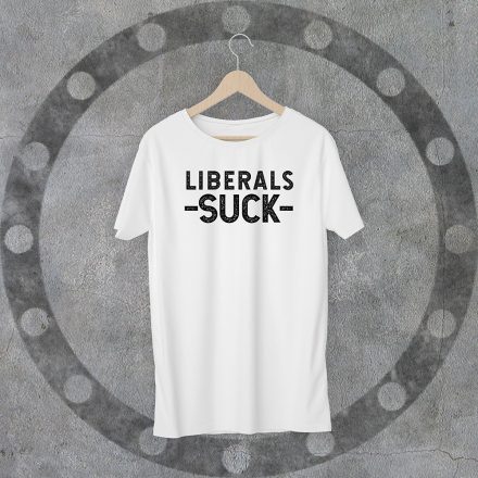Liberals suck környakú fehér póló