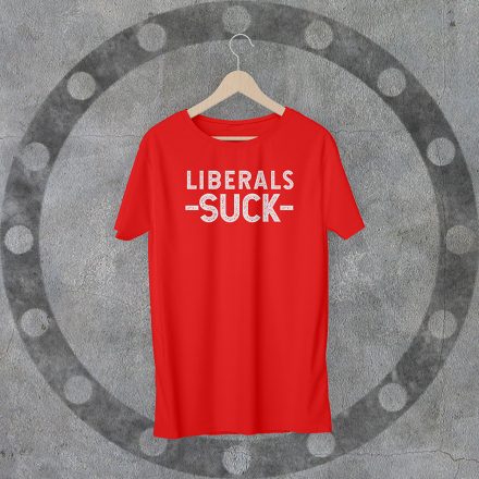 Liberals suck környakú piros póló