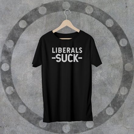 Liberals suck környakú fekete póló