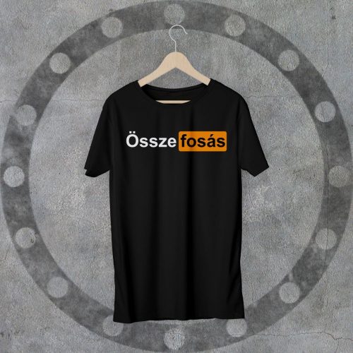 ÖSSZEFO*ÁS környakú fekete póló XXL
