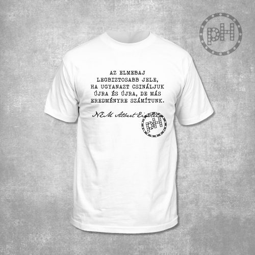 Elmebaj környakú fehér póló