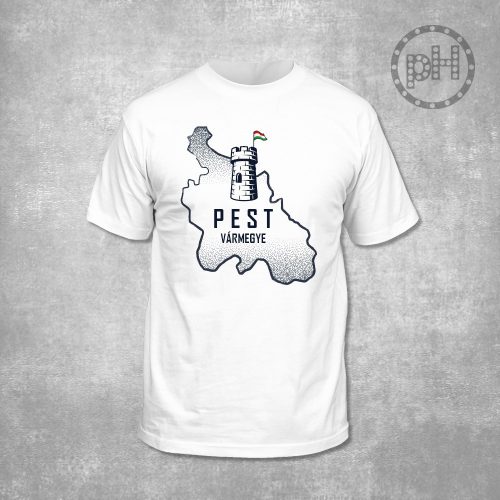 Pest környakú fehér póló
