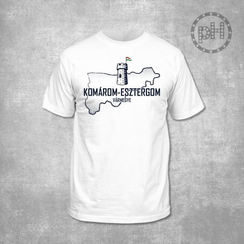 Komárom- Esztergom környakú fehér póló