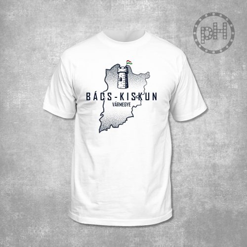 Bács-Kiskun környakú fehér póló