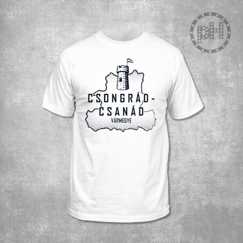Csongrád- Csanád környakú fehér póló