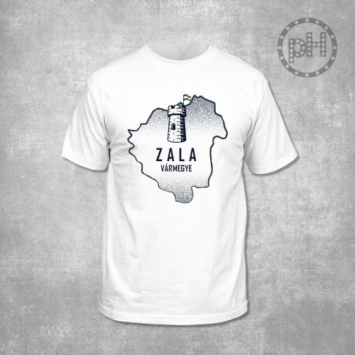 Zala környakú fehér póló