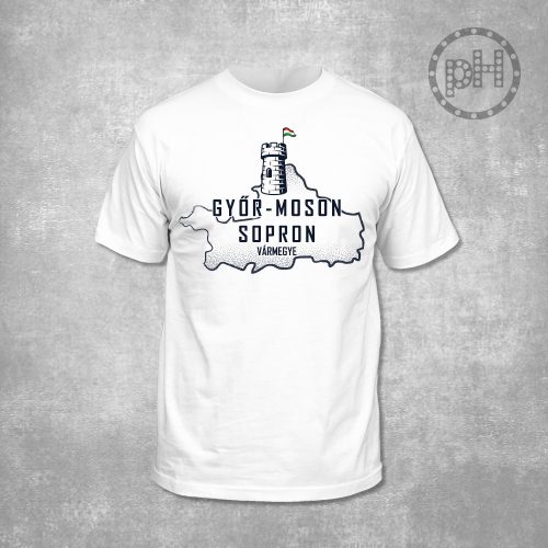 Győr-Moson-Sopron környakú fehér póló
