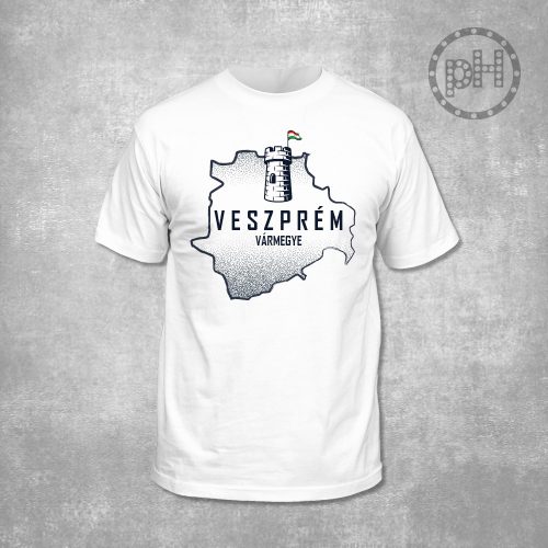 Veszprém környakú fehér póló