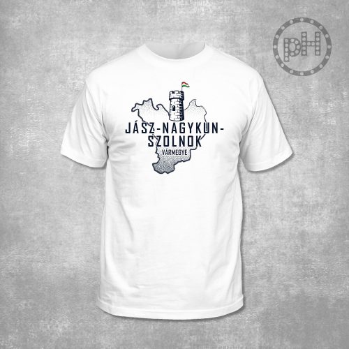 Jász-Nagykun-Szolnok környakú fehér póló