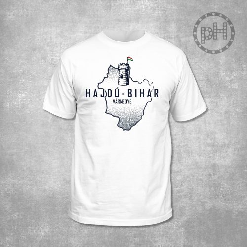 Hajdú-Bihar környakú fehér póló