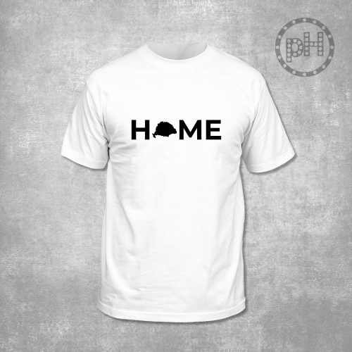 HOME környakú fehér póló