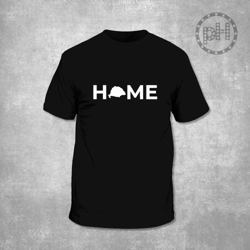 HOME környakú fekete póló