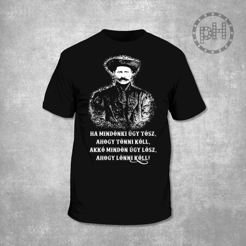 Rózsa Sándor környakú fekete póló