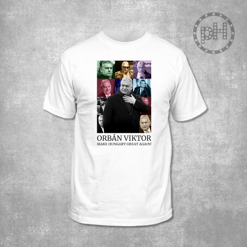 Orbán montázs környakú fehér póló