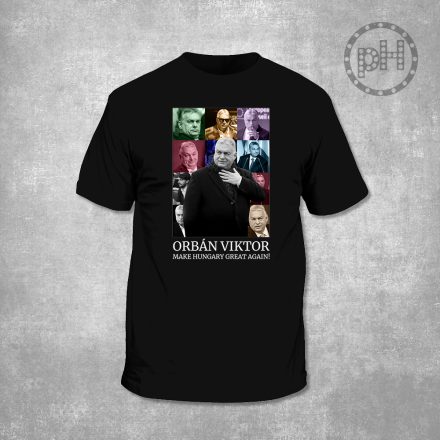 Orbán montázs környakú fekete póló