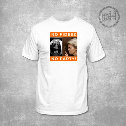 No fidesz no party környakú fehér póló