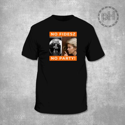 No fidesz no party környakú fekete póló